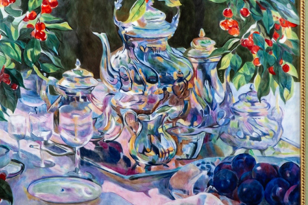 По мотивам работы «Bodegon en el jardin» Francisco Pons Arnau