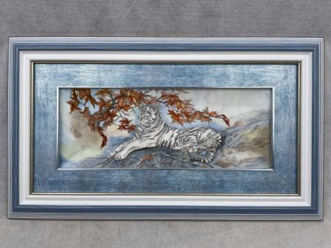 «Тигр на камне» по мотивам восточных гравюр
